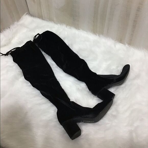 Charles By Charles David Velour Over The Knee Boot - Picture 2 of 8